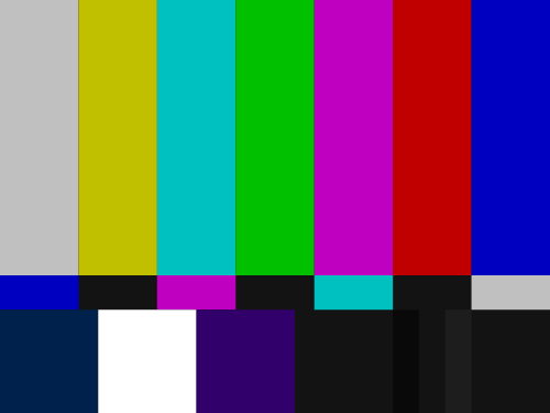 SMPTE color bars, the standard broadcast test pattern